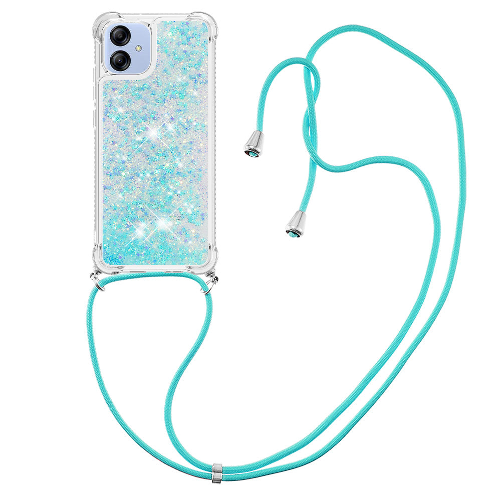 YB Quicksand Series-4 for Samsung Galaxy A04e 4G F04 4G M04 4G Quicksand Phone Protective Case Drop-proof Soft TPU Cover with Lanyard YB Quicksand Series-4 for Samsung Galaxy A04e 4G F04 4G M04 4G Quicksand Phone Protective Case Drop-proof Soft TPU Cover with Lanyard